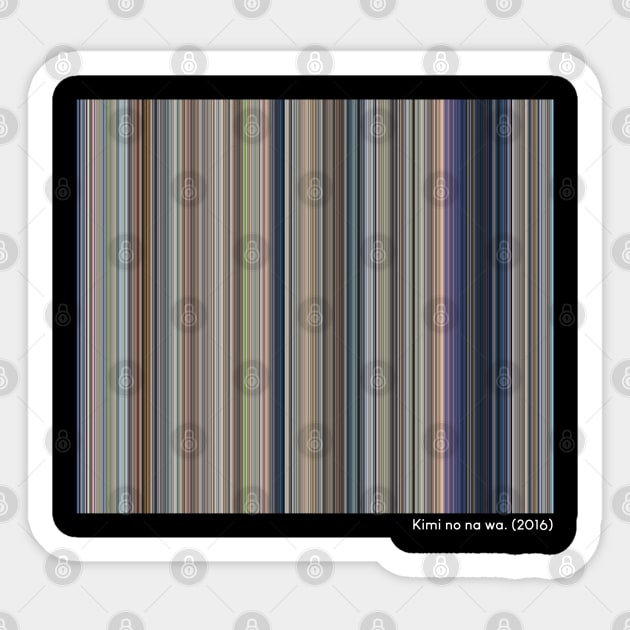 Kimi no na wa. (2016) - Every Frame of the Movie // Dark Variant Sticker by ColorofCinema